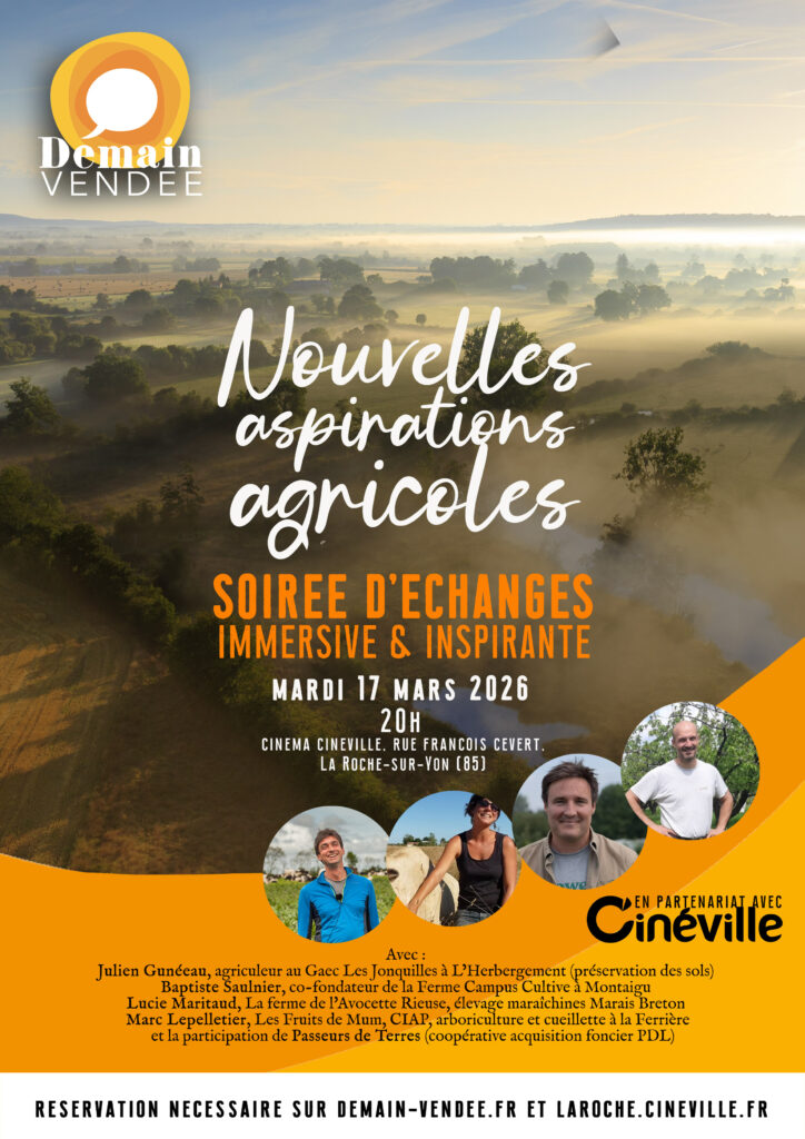 Affiche Soirée échanges Nouvelles Aspirations Agricoles Demain Vendée